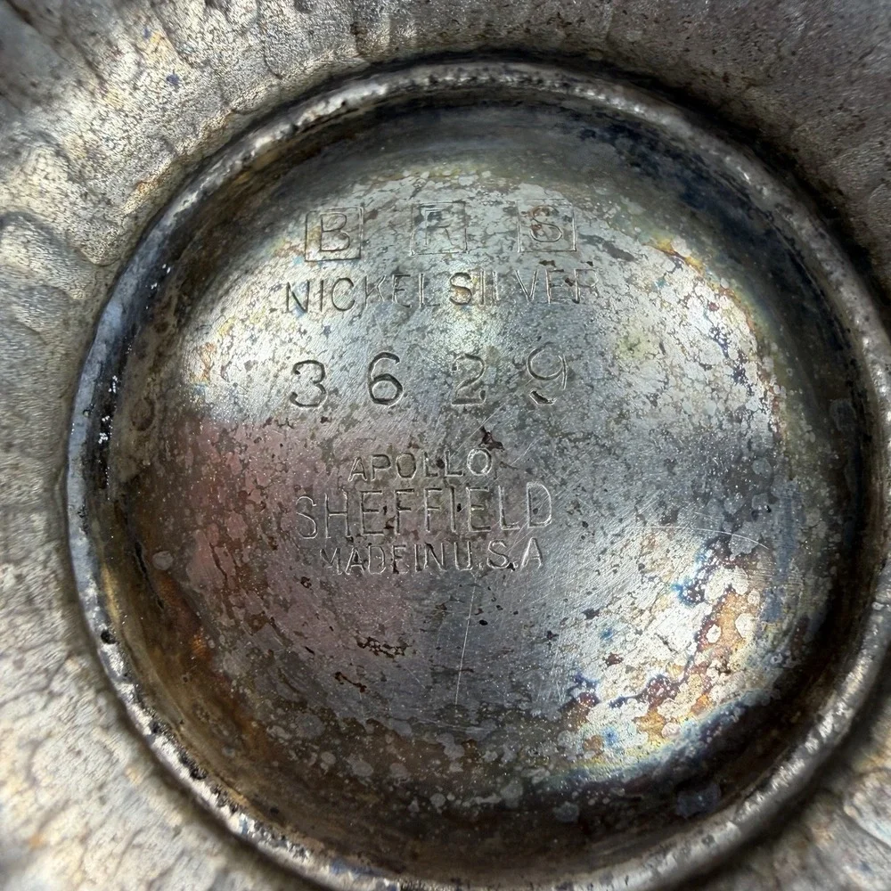 Vintage Apollo Sheffield BRS Nickel Silver Sugar‎ Bowl container